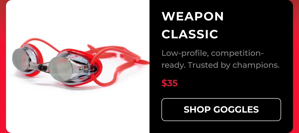 Weapon classic Low-profile, competition-ready. Trusted by champions. $35 Shop goggles