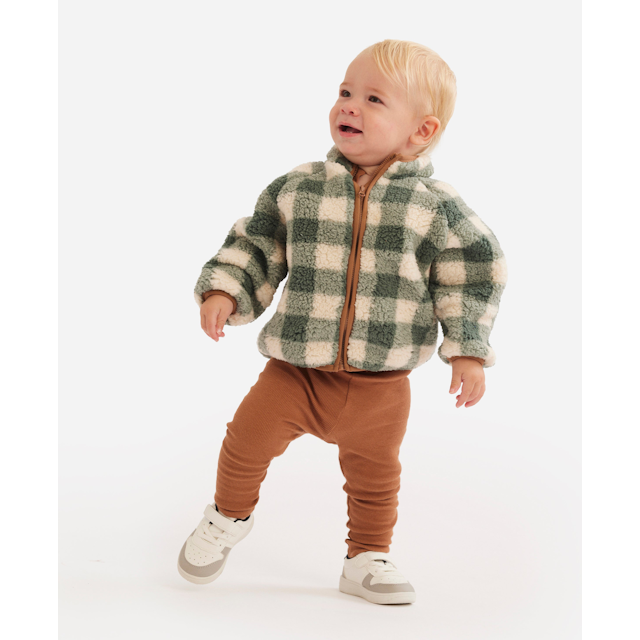 Babies' Sherpa Jacket Rib Leggings Set