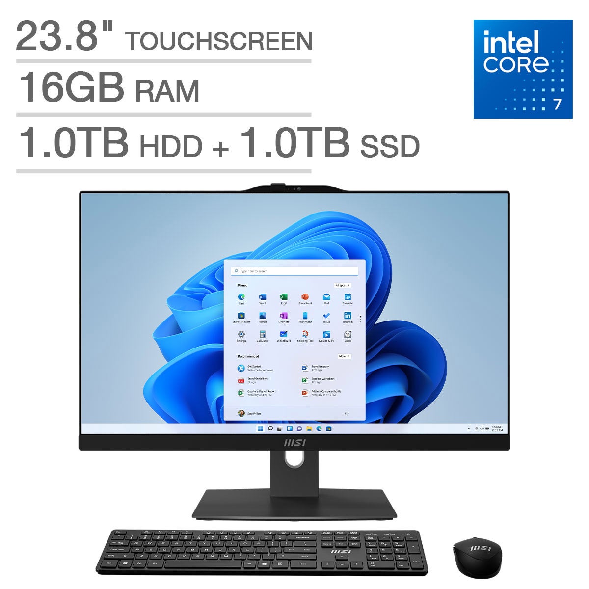 MSI Modern 23.8-inch All-in-One Touchscreen Desktop with Intel Core 7 Processor