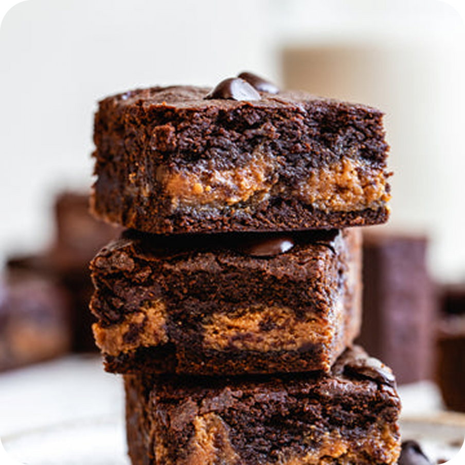 Vegan Peanut Butter Stuffed Brownies