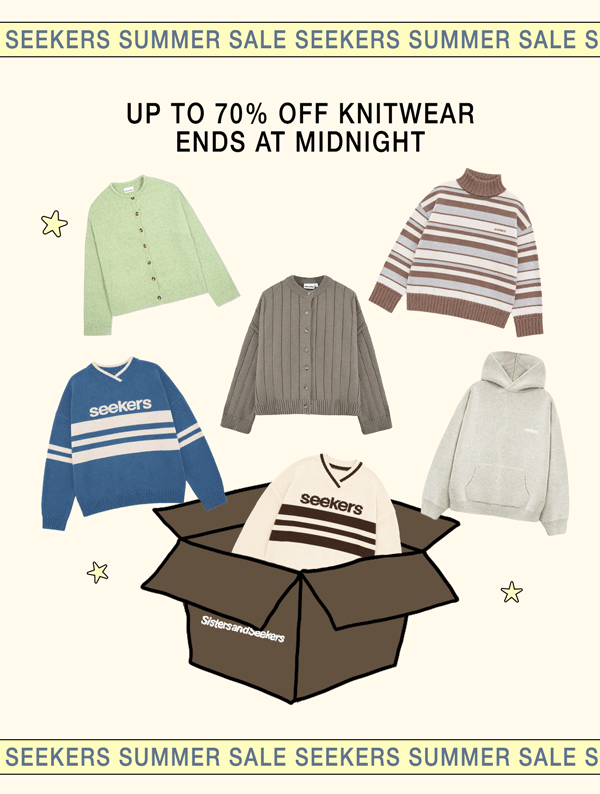Up to 70% Off Knitwear Ends at Midnight