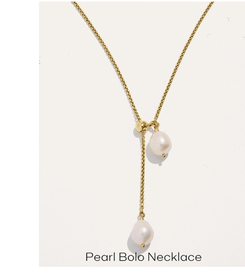 Pearl Bolo Slider Necklace