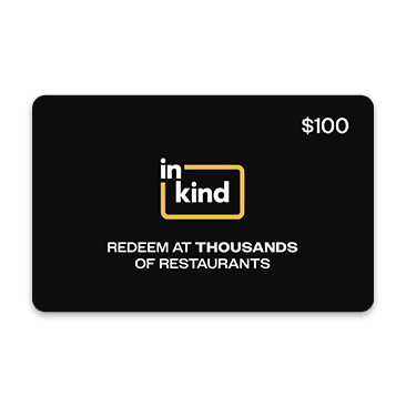 inKind One eGift Card ($100 Value), Thousands of Restaurants