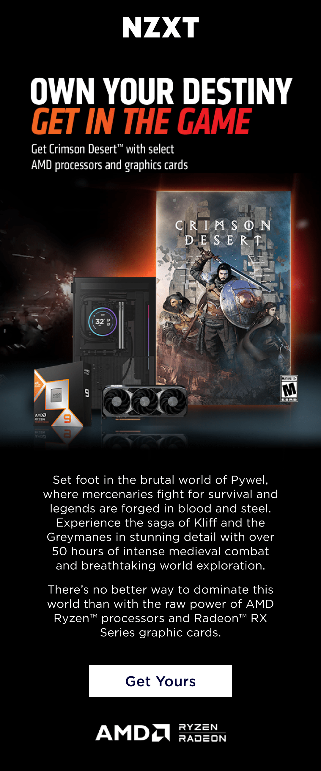 get crimson desert with select amd prrocessors and graphics cards - get yours