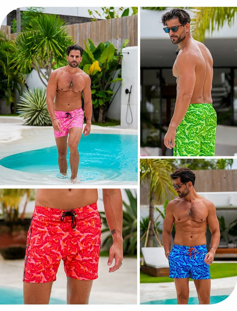 Monstera swim trunks 