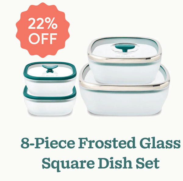 8-Piece Frosted Glass Square Dish Set