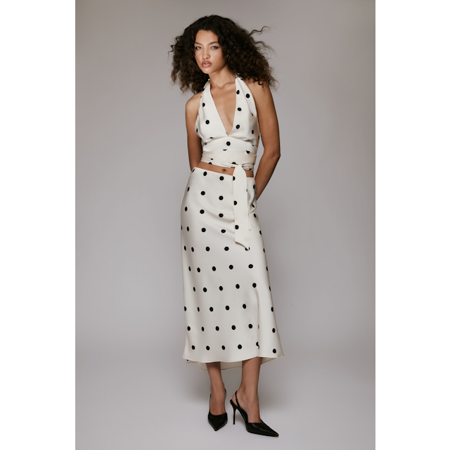 Phoebe Satin Midi Skirt