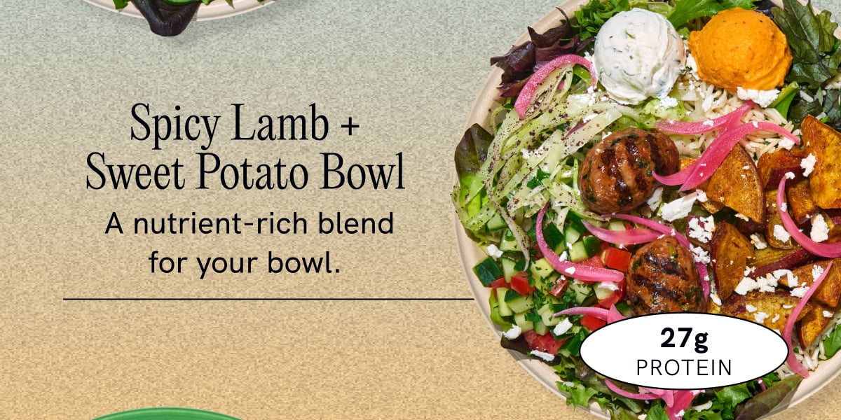 Spicy Lamb Sweet Potato Bowl