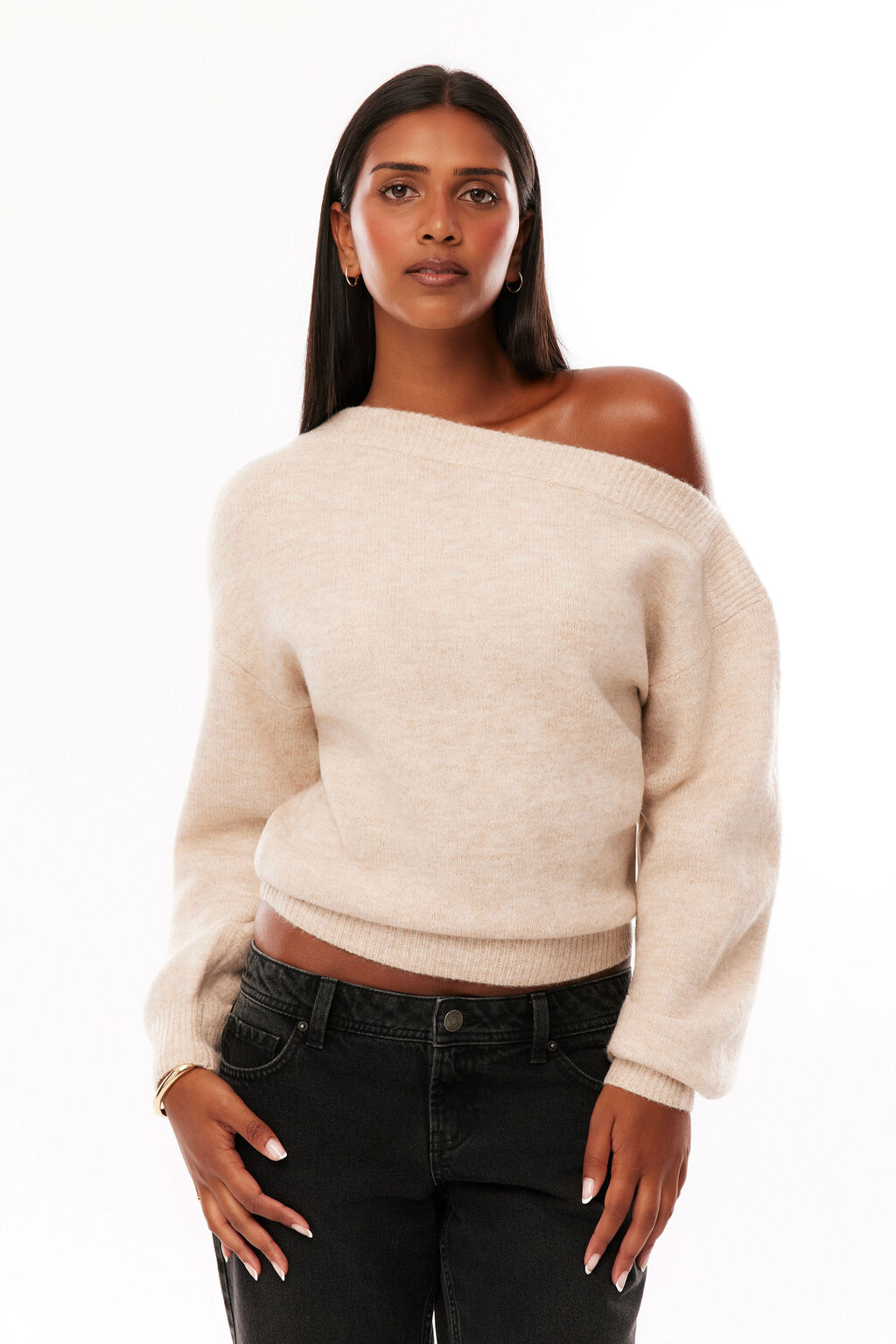 Emmy Slouch Off Shoulder Knit $37.50