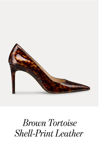Brown Tortoise Shell-Print Leather