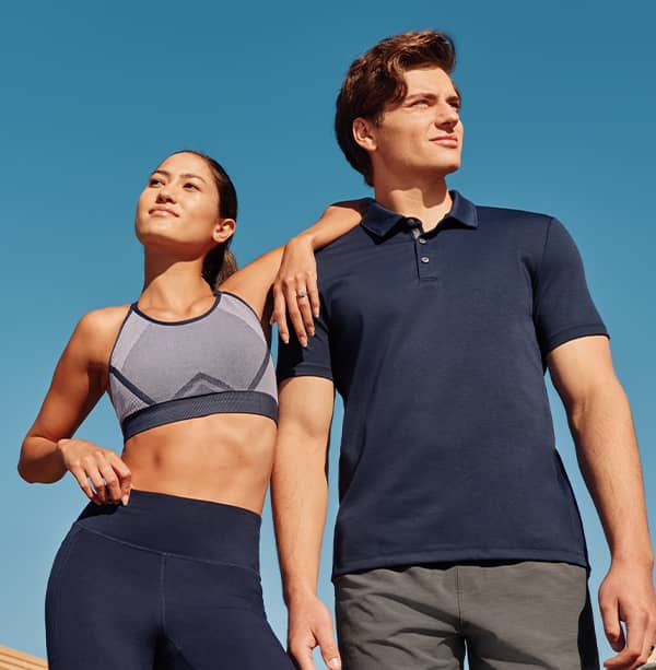 men's and women's jockey products on models