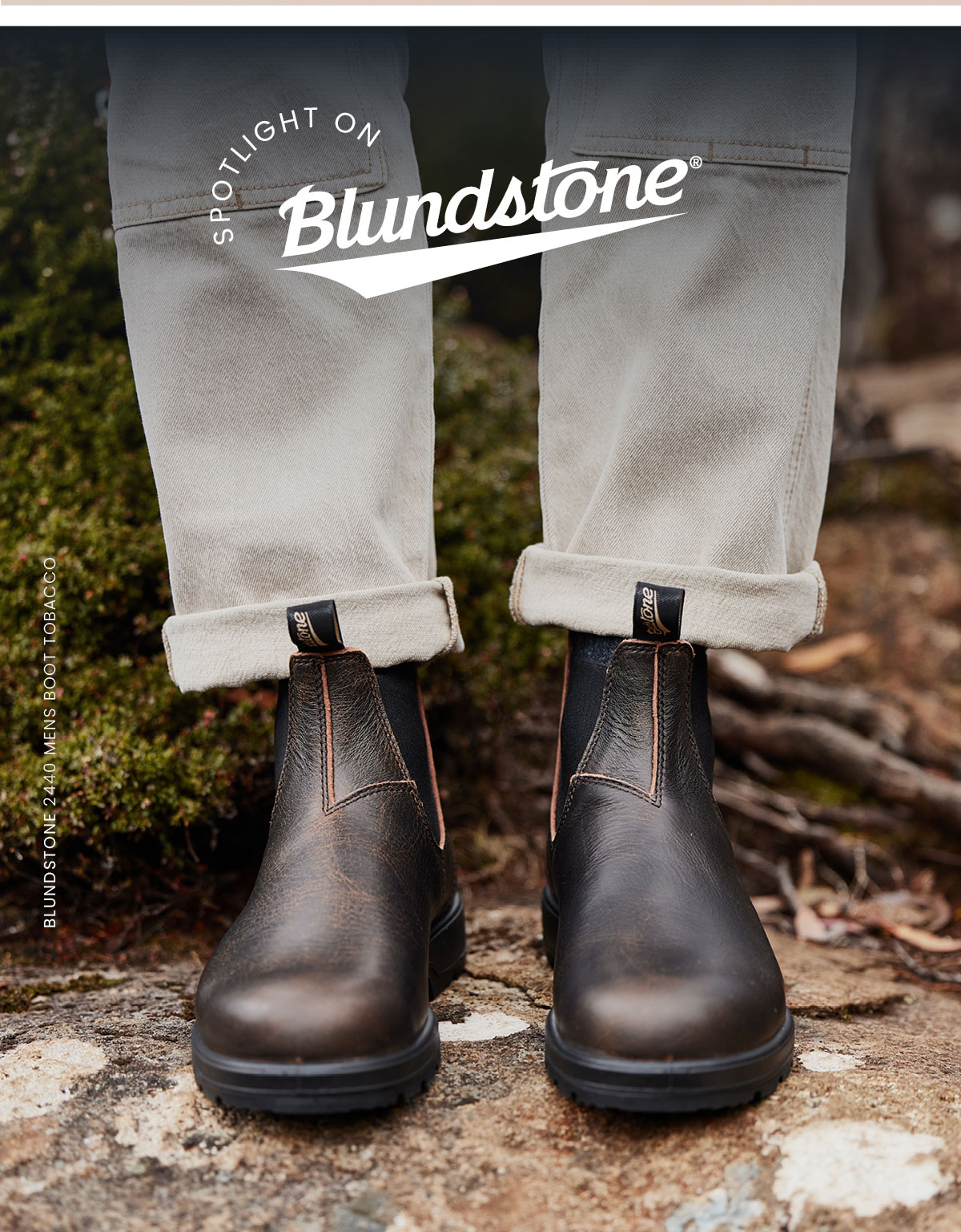BLUNDSTONE 2440 Mens Boot Tobacco Leather Chelsea Boots