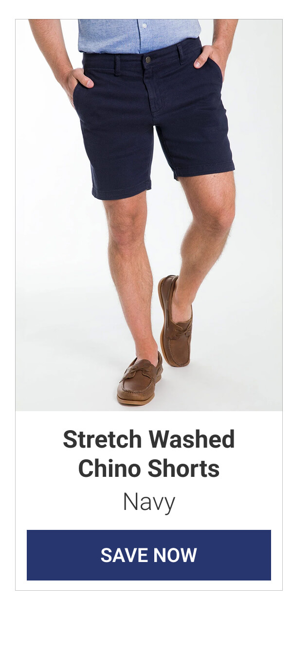 Navy Stretch Washed Chino Shorts