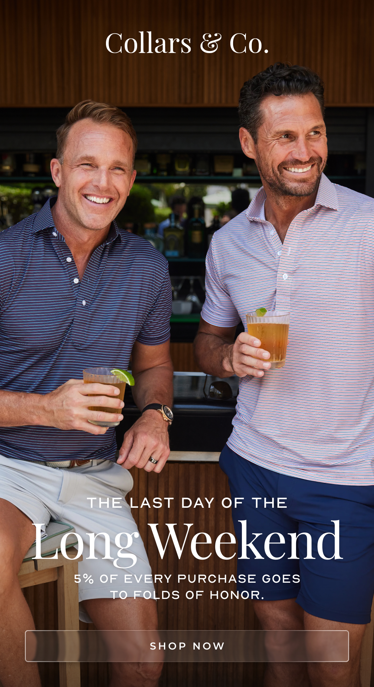 The Last Day of the Long Weekend 5% of every purchase goes to Folds of Honor. shop now