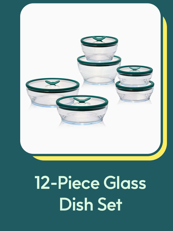 12-Piece Glass Round Dish Set