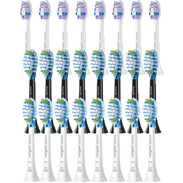 Philips Two-in-one Plaque + Whitening AND/OR Gentle Clean Brush Heads, 8-pack