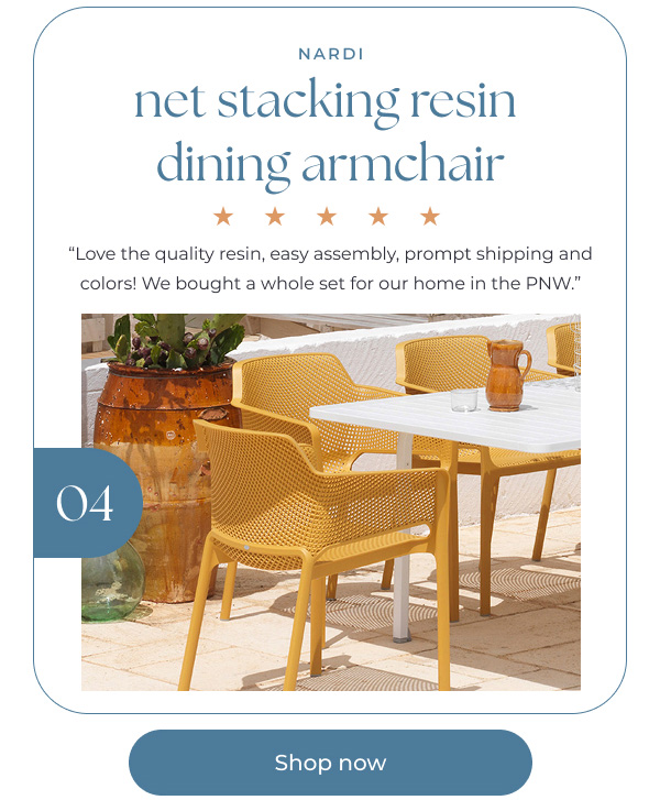 Nardi Net Stacking Resin Dining Armchair - Top Pick #4. Shop now.
