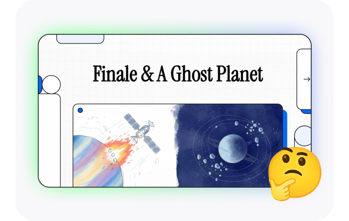 A simple illustration of a rocket and a planet breaks down the complex idea of space physics made simple.