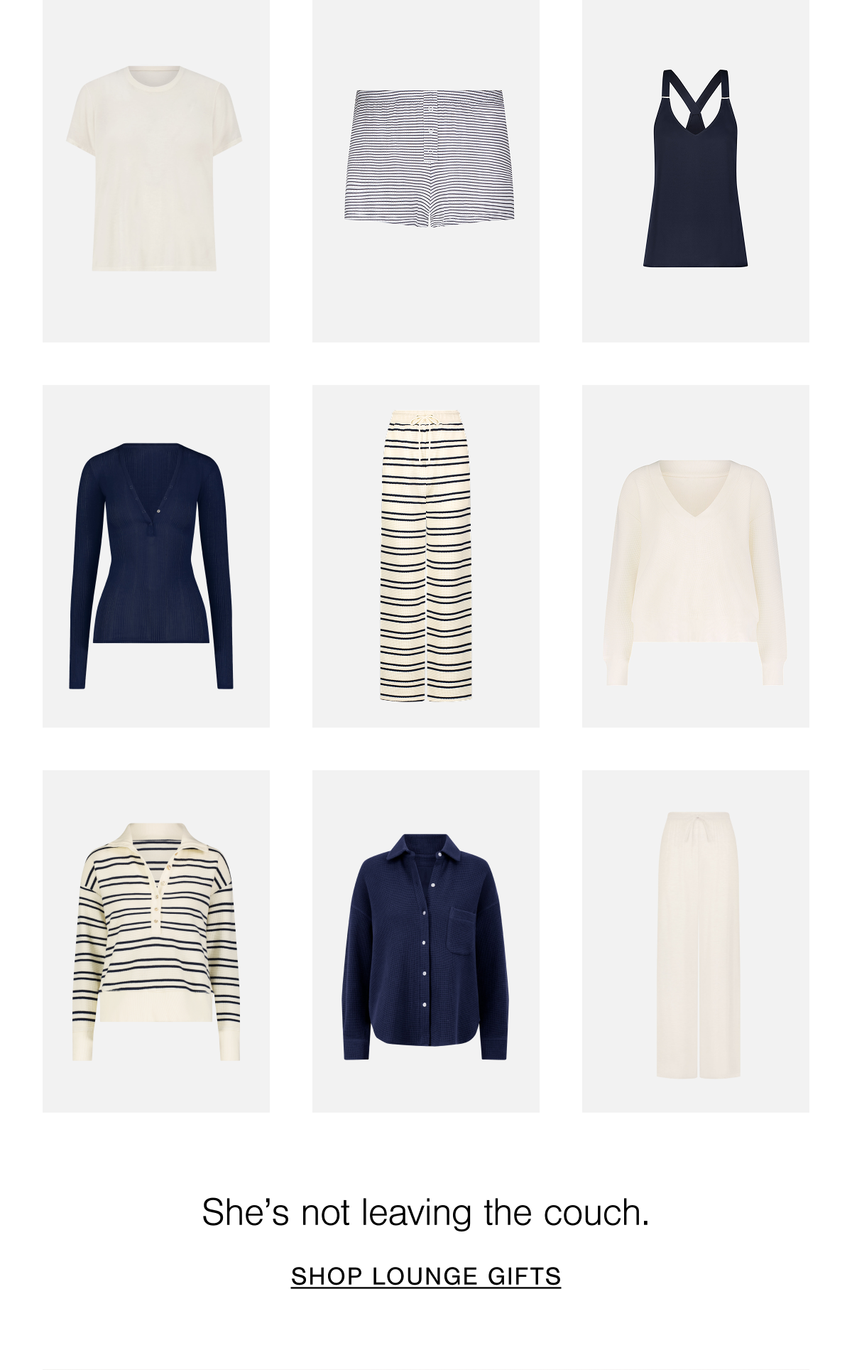 A grid of Whipped and Waffle Knit loungewear perfect for Mom. Shop lounge gifts.
