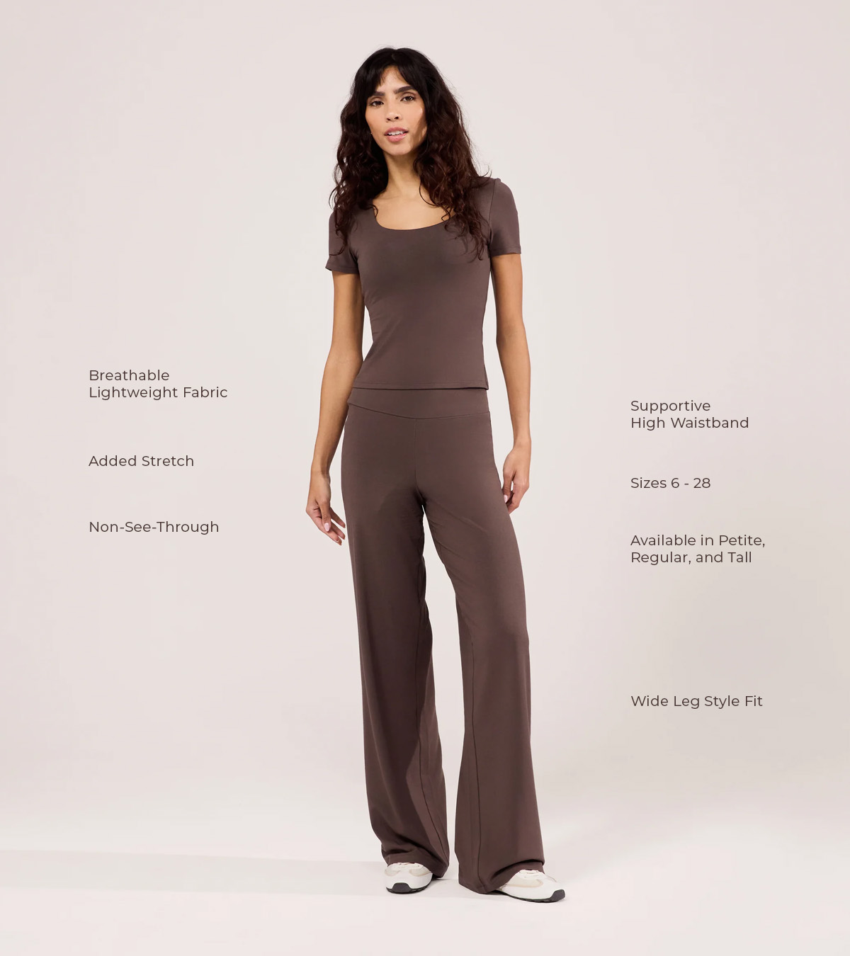 WIDE LEG TROUSERS ESPRESSO BROWN