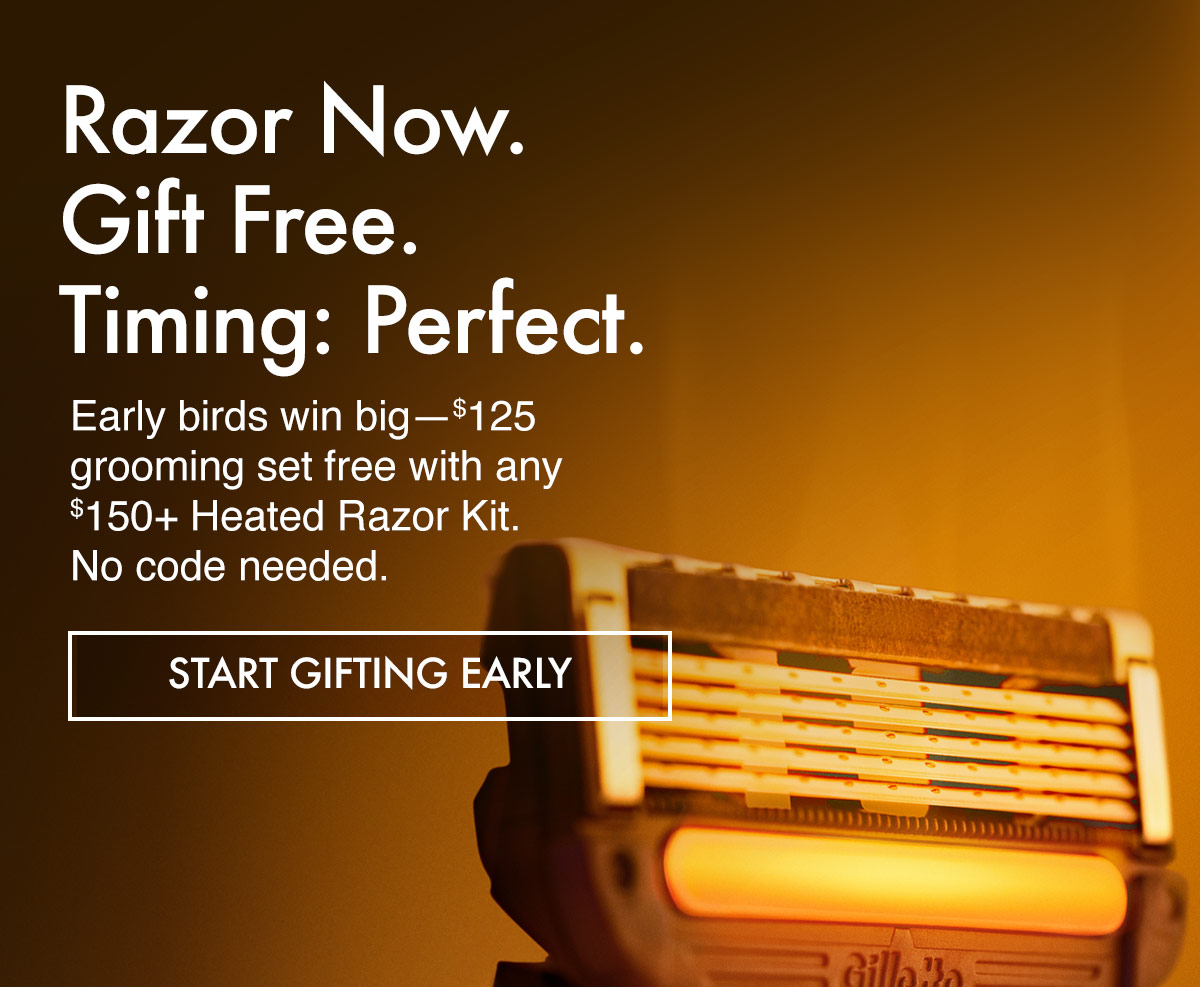Heated Razor Starter Kit shown with $125 in Free Gifts included—limited-time Halloween offer.