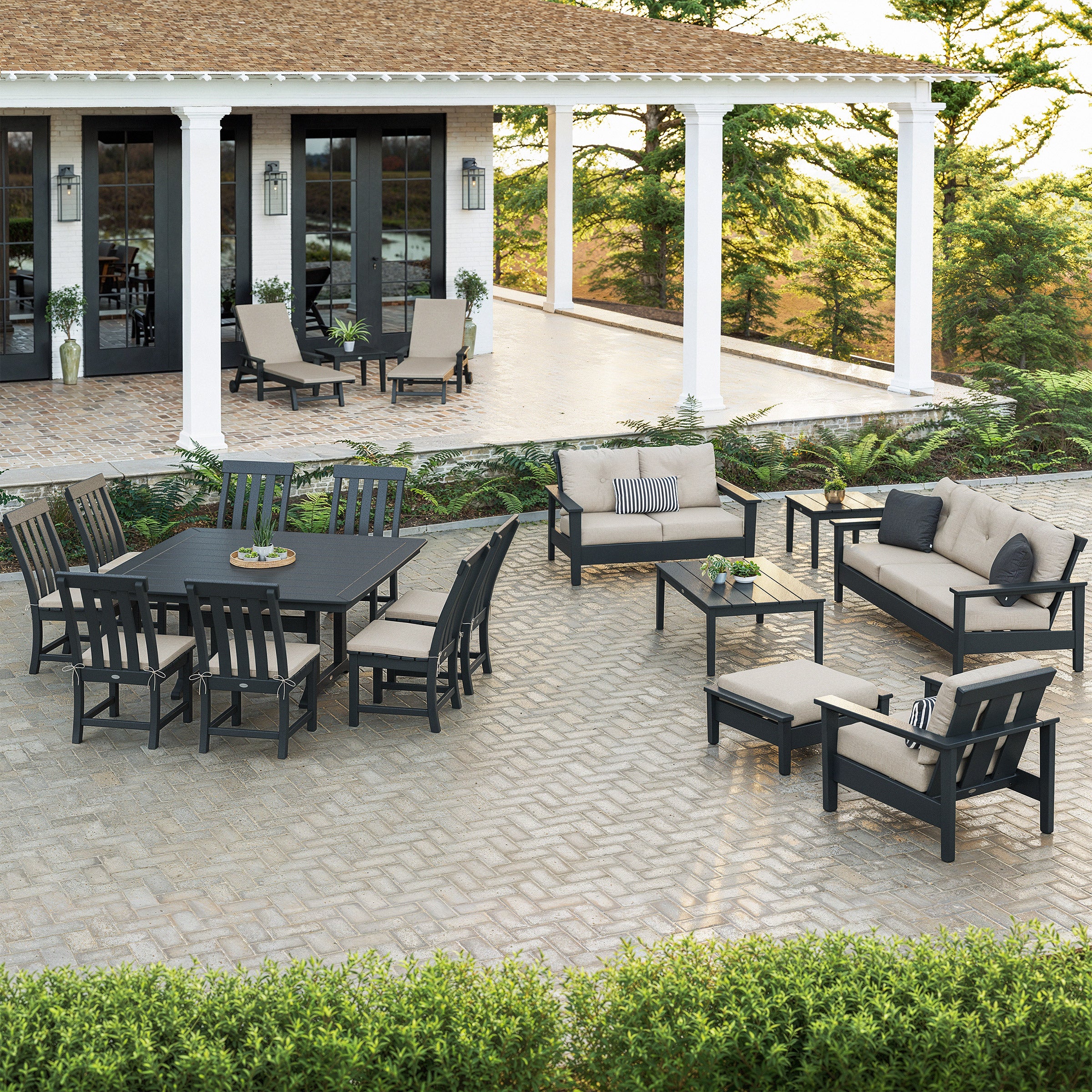 POLYWOOD Prescott 18-Piece Outdoor Patio Estate Collection