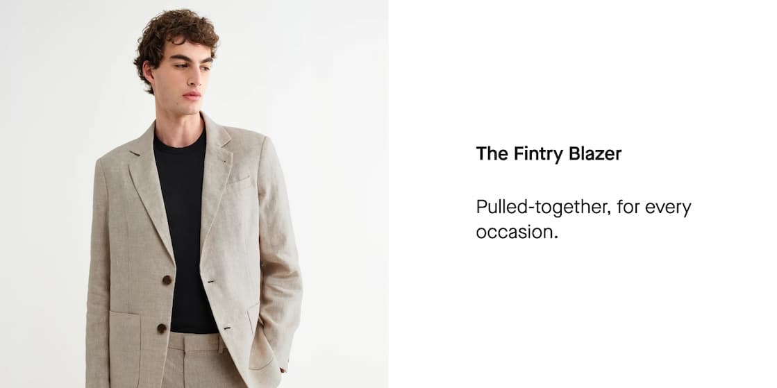 Fintry - Natural Linen Single-Breasted Blazer