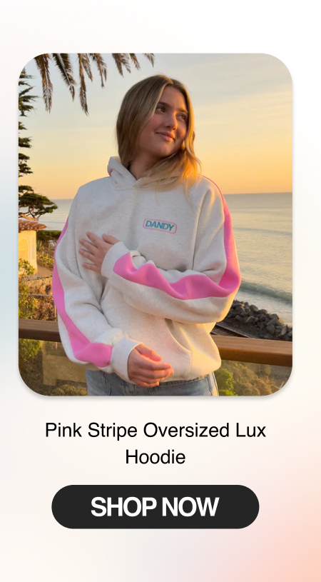 Pink Stripe Oversized Lux Hoodie