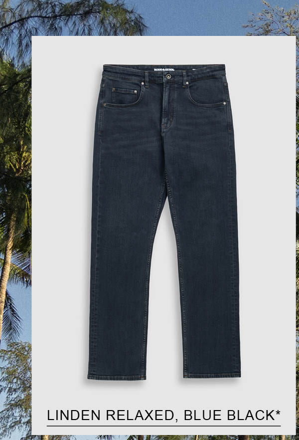Shop Linden Relaxed Fit Italian Denim, Blue Black online and instore at Rodd & Gunn
