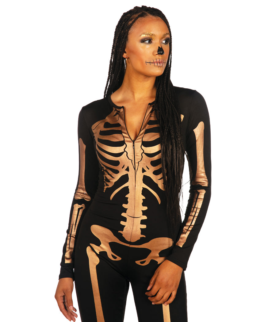 Image of Gold Skeleton Bodysuit Costume