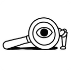 A figure looking into a magnifying glass