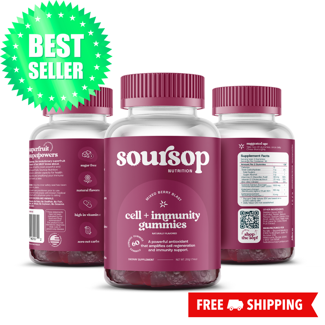 Image of Cell + Immunity Soursop Gummies (3 Bottles)