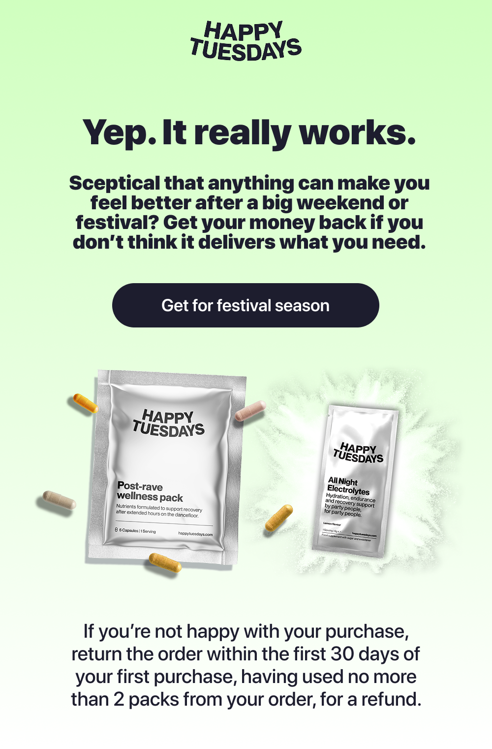 30 day money back guarantee