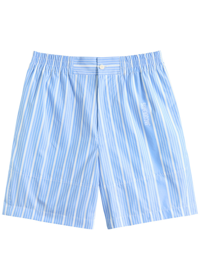 JACQUEMUS Le Short Aloe striped cotton shorts