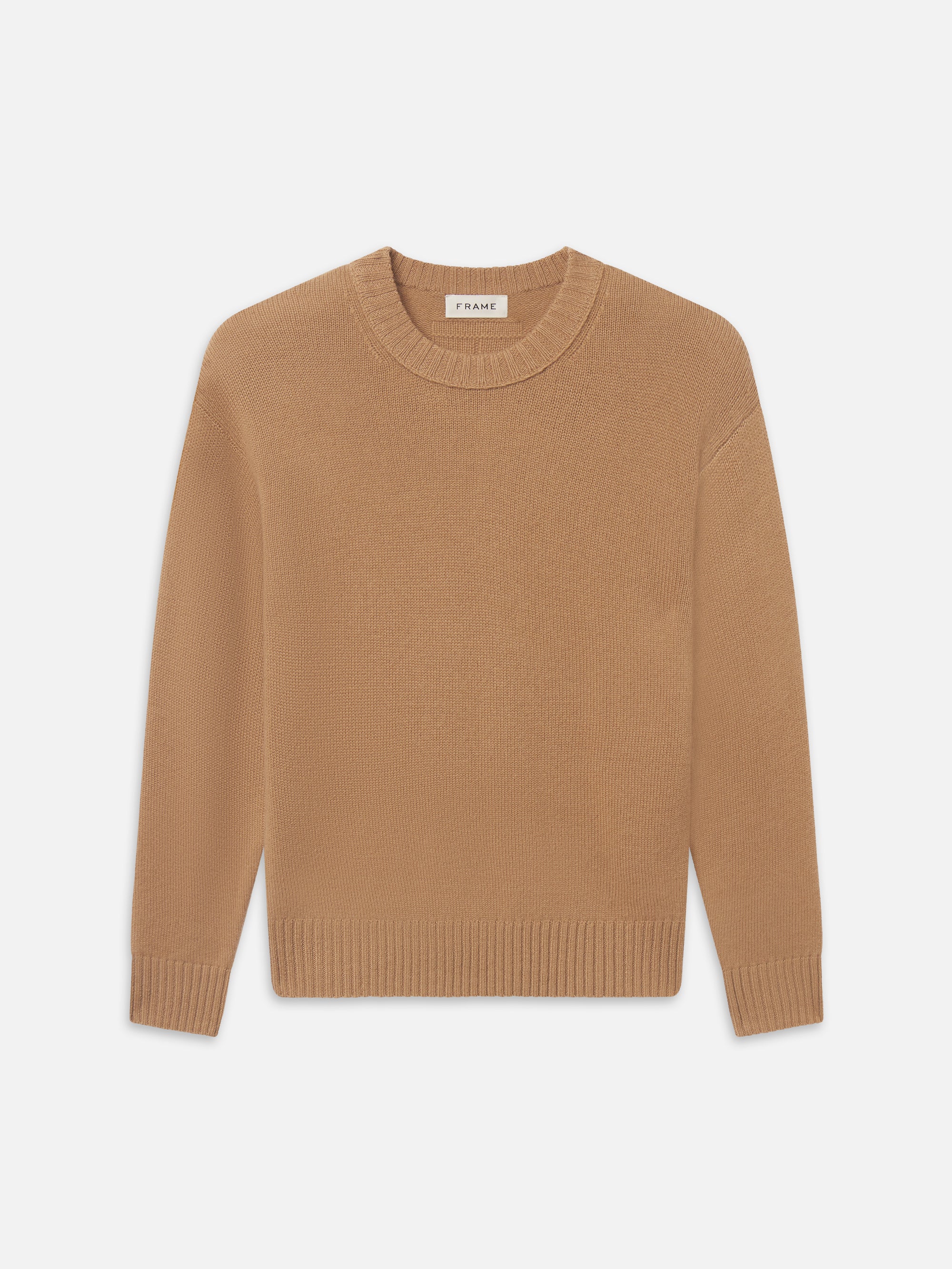 CASHMERE CREWNECK SWEATER IN SOFT CAMEL