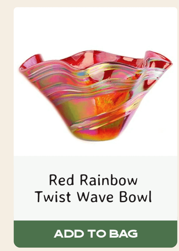 Red Rainbow Twist Wave Bowl