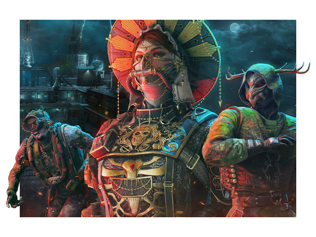 Key art for Doktor's Curse depicting a trio of characters under a night sky.
