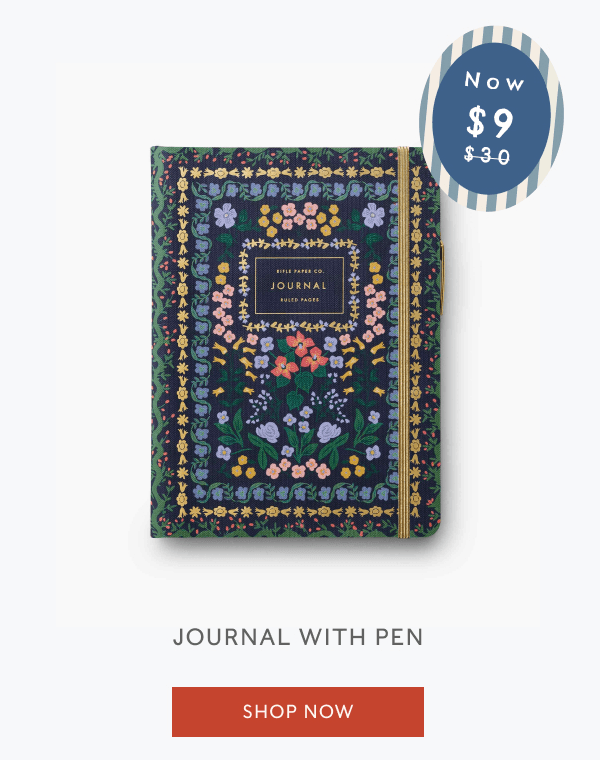Now $9 | JOURNAL WITH PEN | SHOP NOW