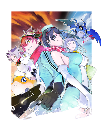 Key art for Digimon Story Time Stranger showcasing the hero characters.