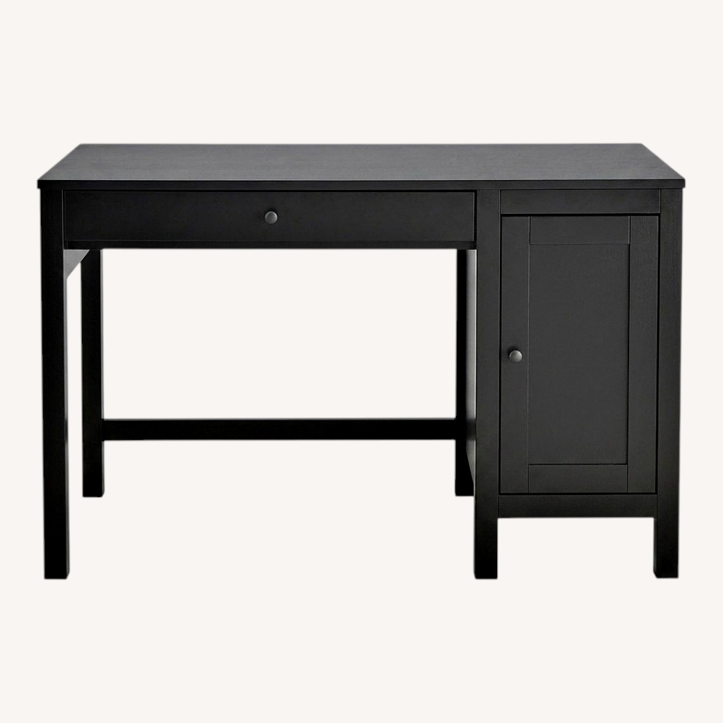 Image of Ikea Hemnes Dark Brown Wood Desk