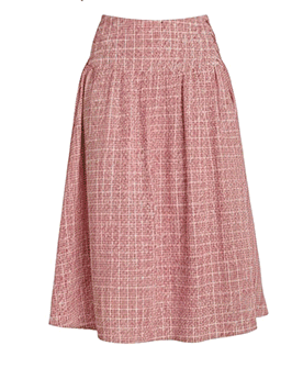 Red Gingham Side Tie Midi Skirt