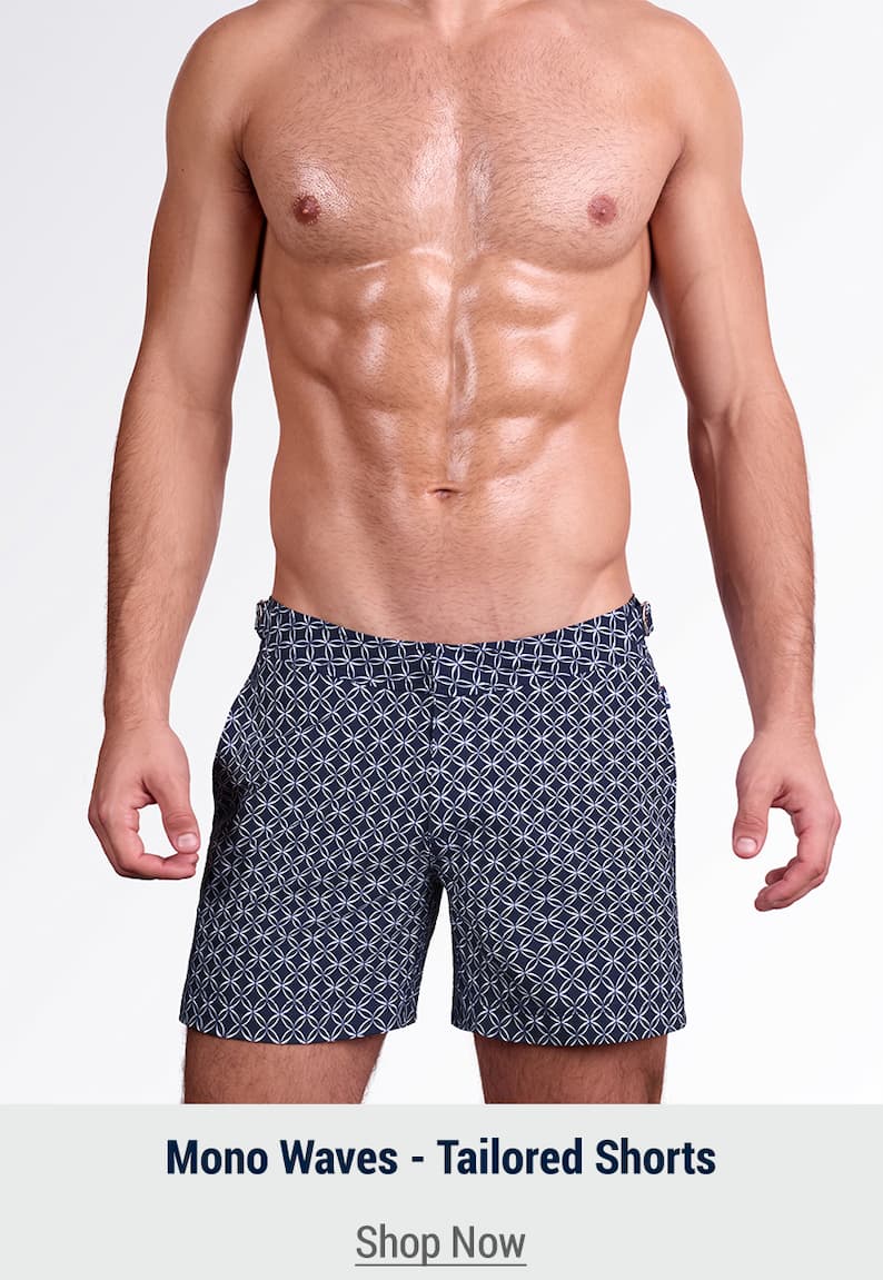MONO WAVES (BLUE) - Tailored Shorts