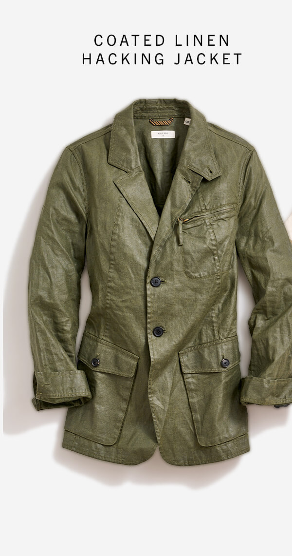 Coated Linen Hacking Jacket