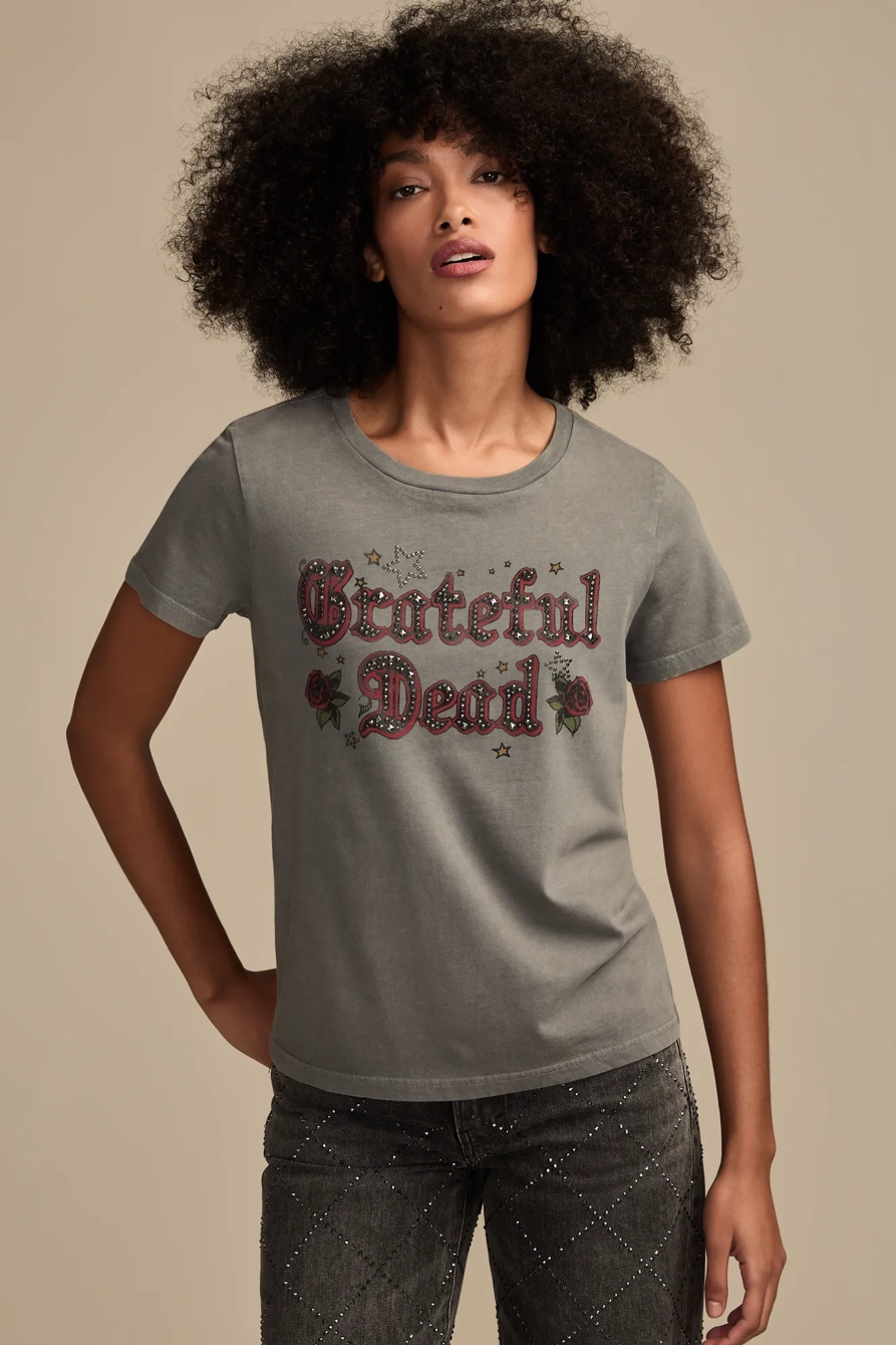 Image of Lucky Brand Embellished Grateful Dead Classic Crew in Castlerock