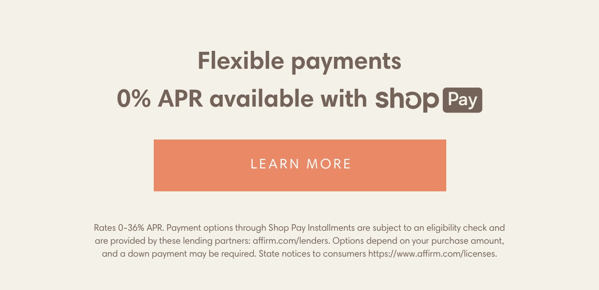 0% APR Available With ShopPay