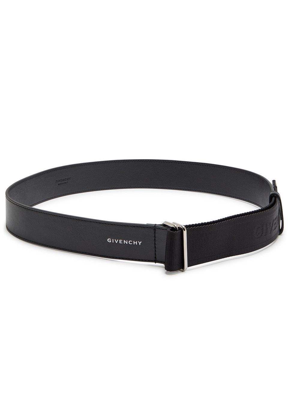 GIVENCHY Logo-jacquard canvas and leather belt