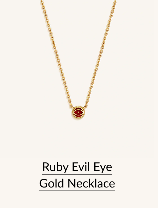 Ruby Evil Eye Gold Necklace