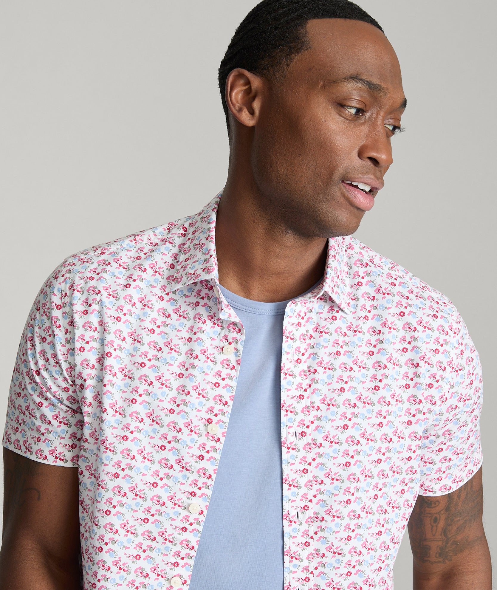 Image of Stretch Cotton Short-Sleeve Sanchez Shirt - FINAL SALE