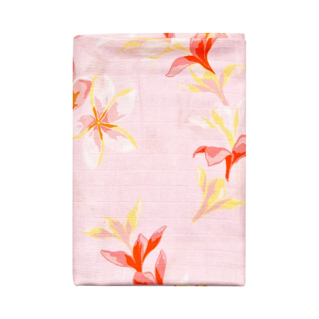 Image of Plumeria Honey Muslin Swaddle Blanket