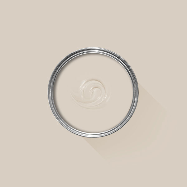A photo looking down on a Farrow & Ball sample pot filled with Stirabout